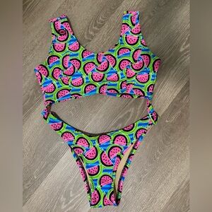 Pink & Green Watermelon One Piece Bikini